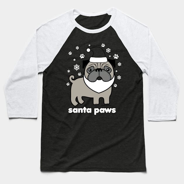 SANTA PAWS Baseball T-Shirt by toddgoldmanart